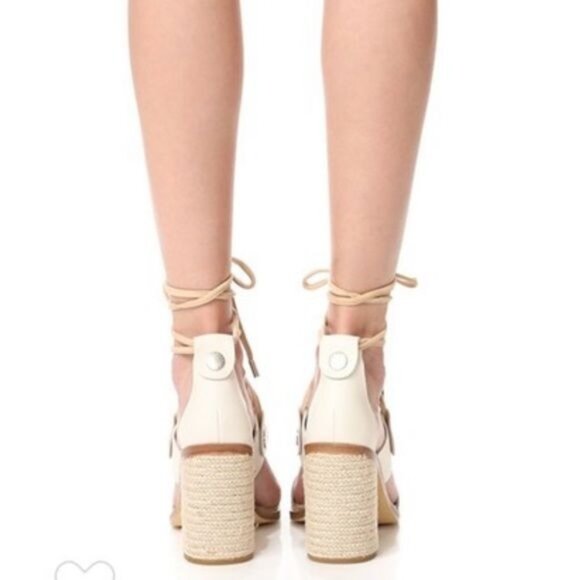 Rag & Bone Womens Beige Lace-Up Espadrille Sandals Leather Jute Size 37.5 - Picture 3 of 10